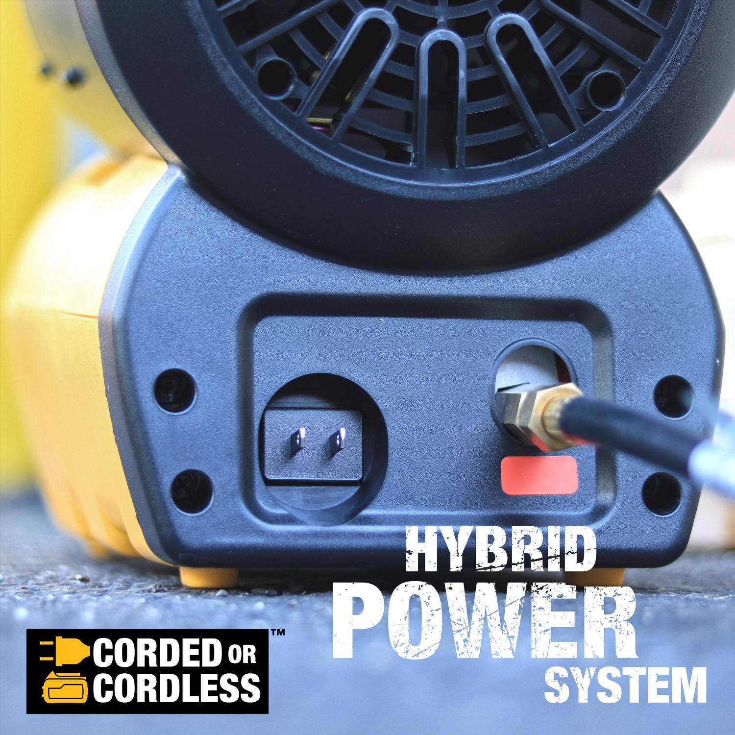 HYBRID POWER SYSTEM

CORDED OR CORDLESS