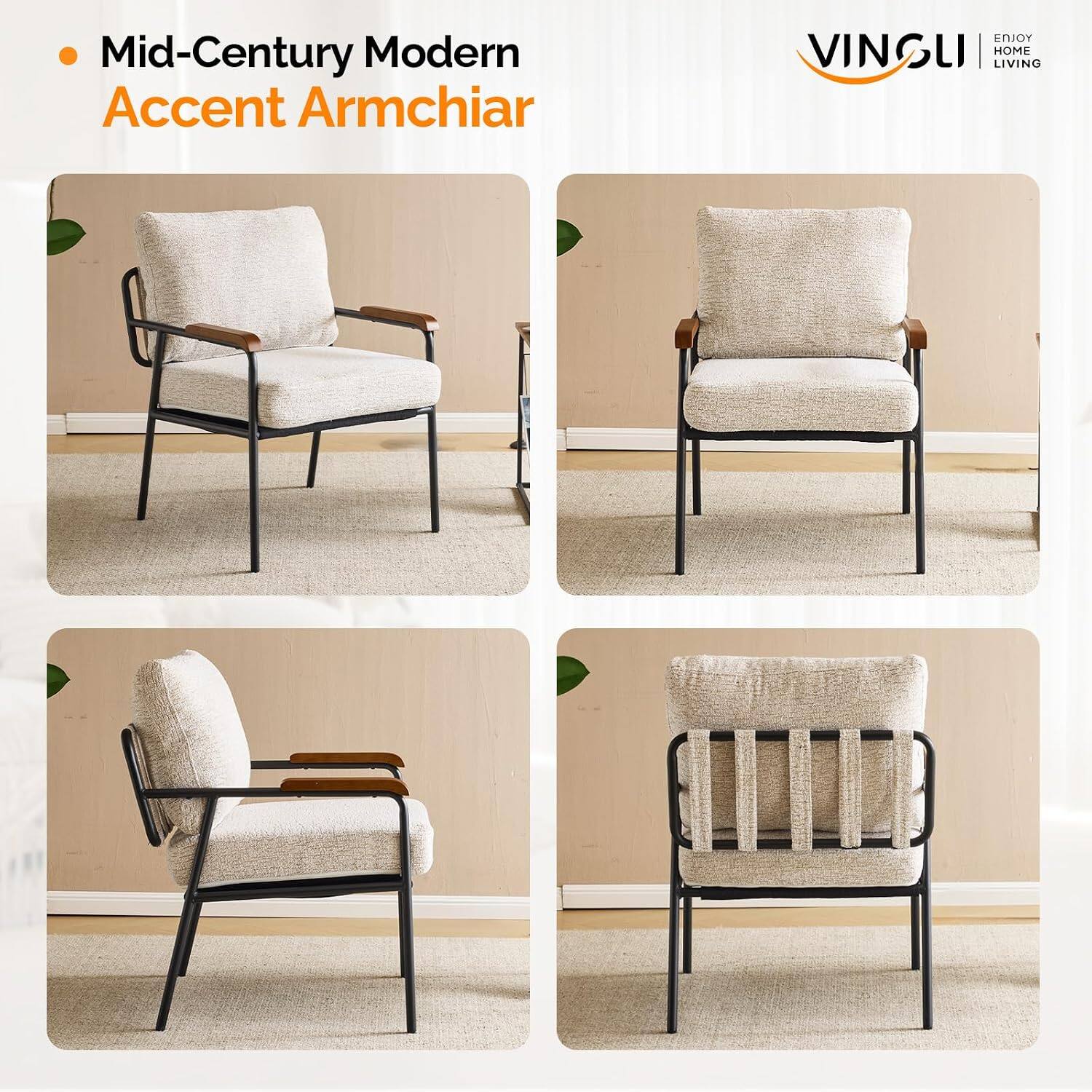 Mid-Century Modern Accent Armchair

ENJOY VINGLI HOME LIVING