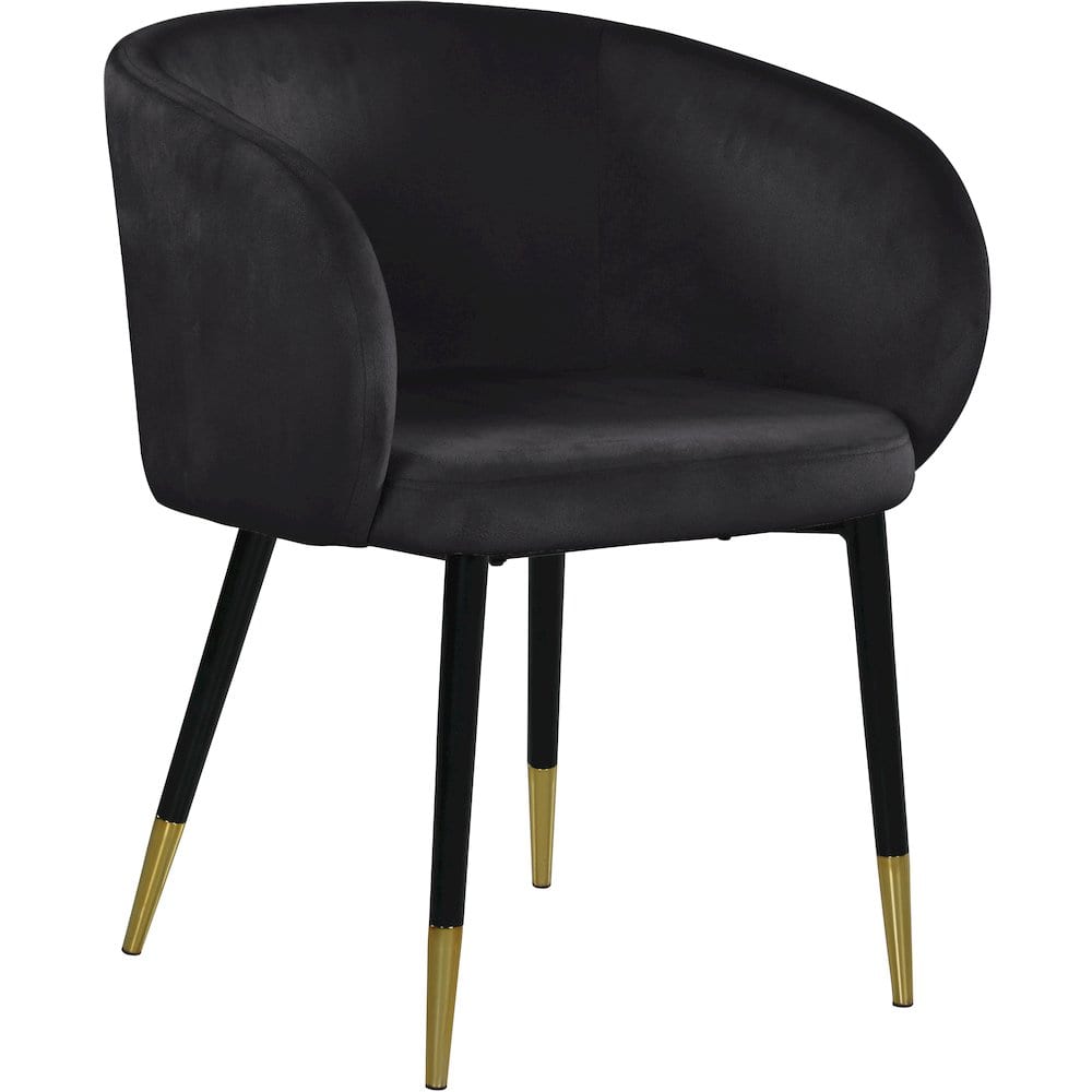Meridian Furniture - Louise Velvet Dining Chair - Black
