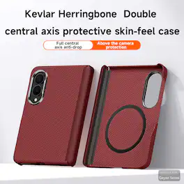 Dteck - for Samsung Galaxy Z Fold8 Magnetic Case,Shockproof Full Coverage Hinge Protection Cover,Rugged Slim Mag Safe Shell - Red