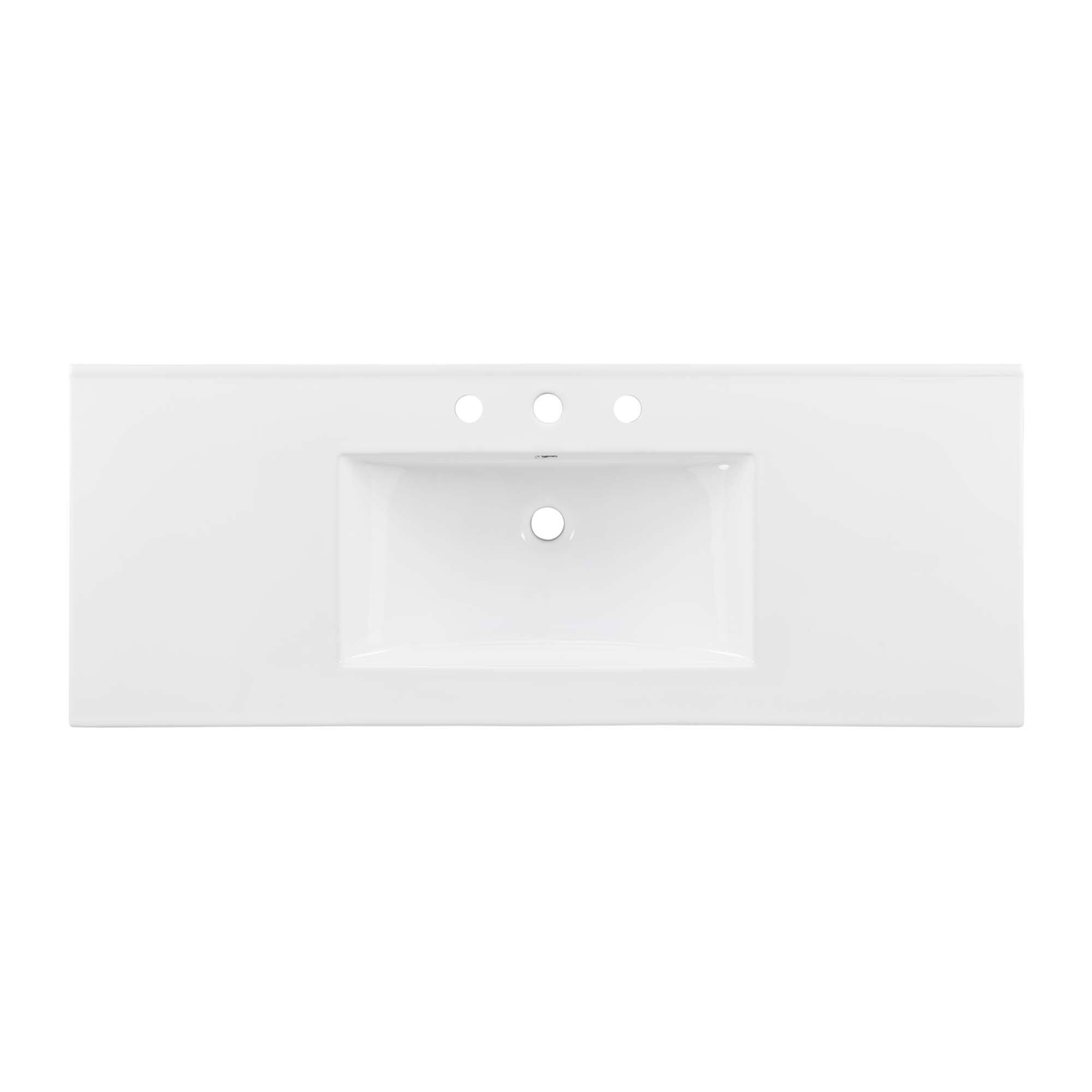 Alt View 10. Modway - Chaucer 48" Bathroom Vanity with White Basin Included by Modway - Oak White.
