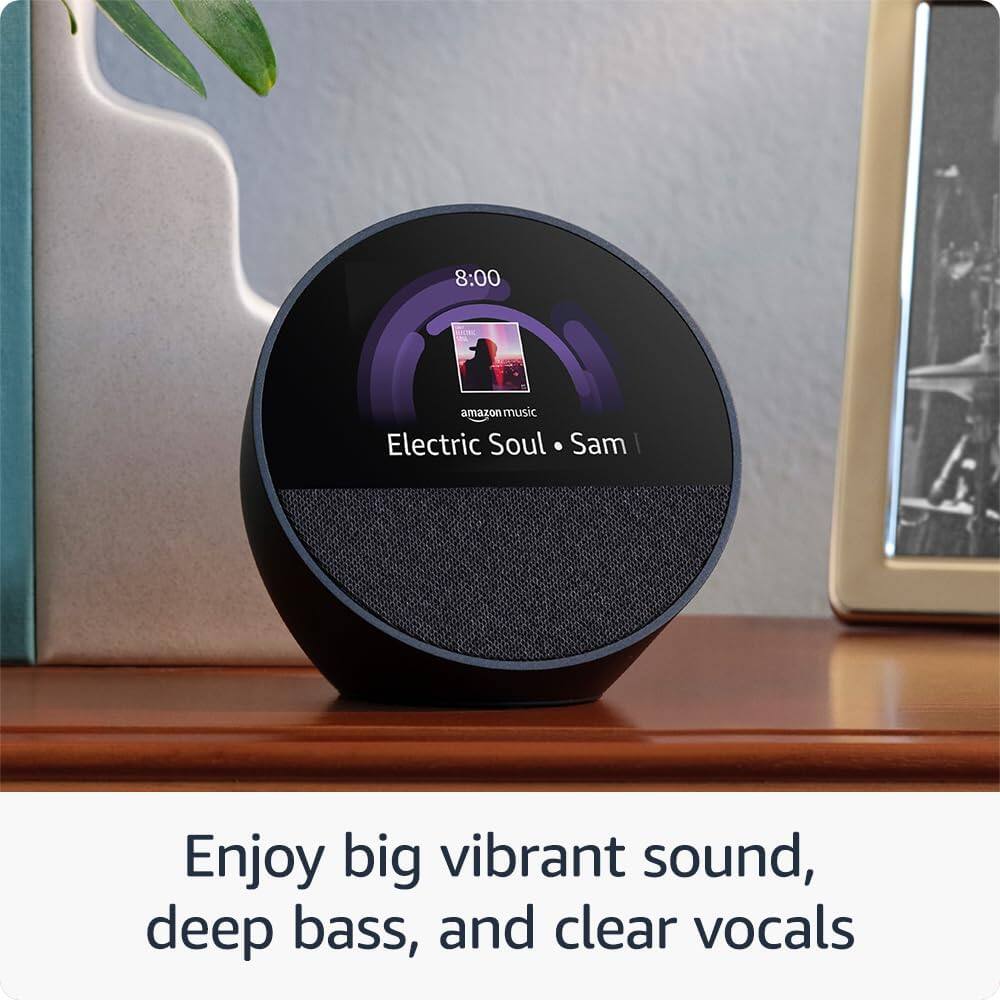 8:00  
Amazon Music  
Electric Soul • Sam  

Enjoy big vibrant sound, deep bass, and clear vocals