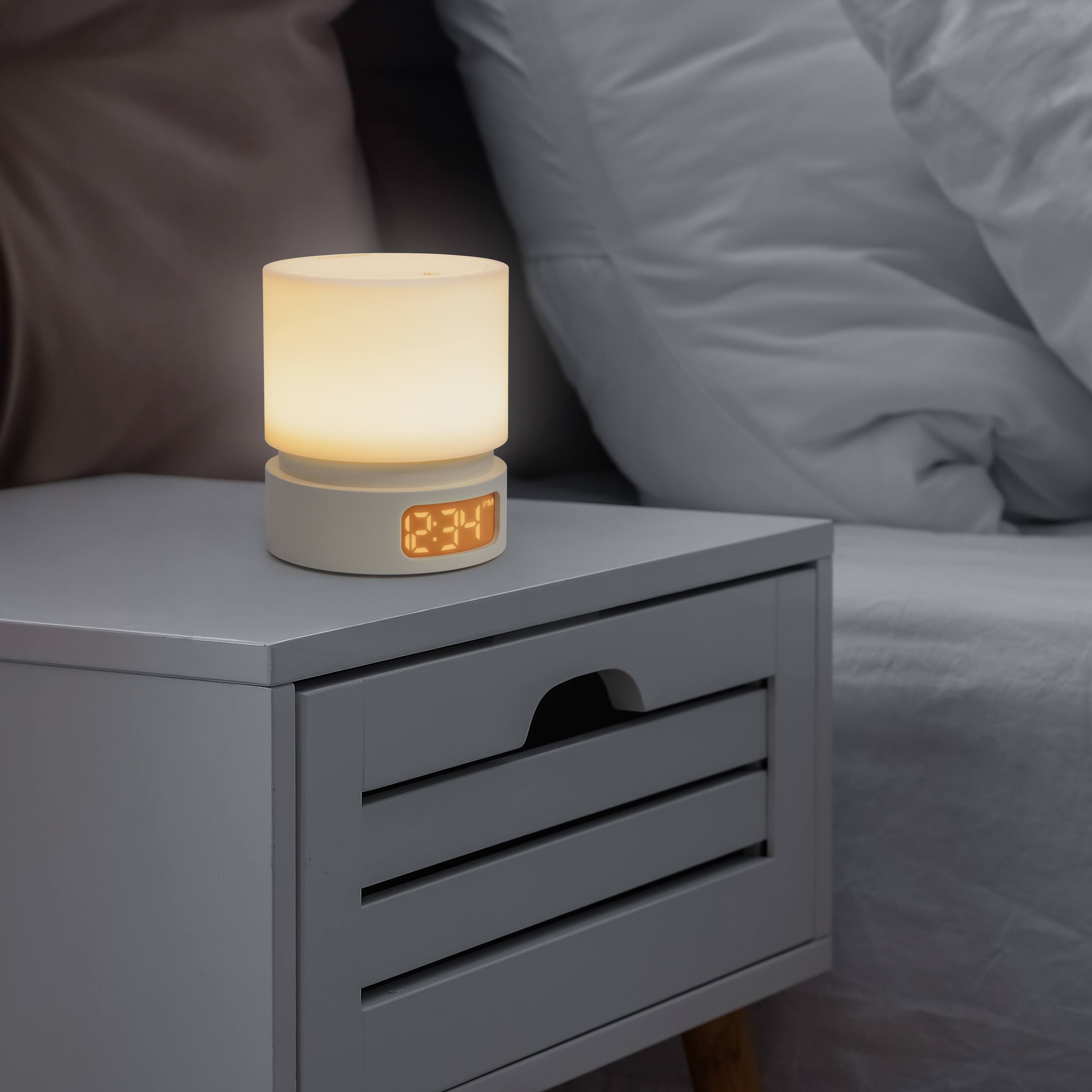 Alt View 3. La Crosse Technology - Nikko Light Assist Digital Alarm Clock - White.