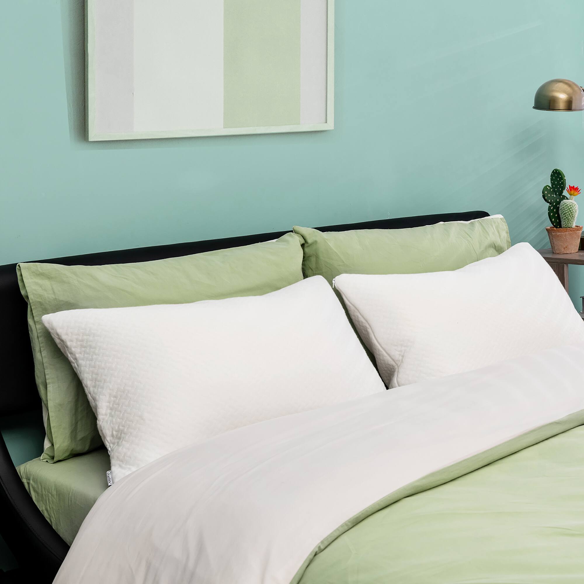 Alt View 5. Costway - Costway 2Pack Shredded Memory Foam Bed Pillows Bamboo Rayon Cooling Cover 28"x18" - White.