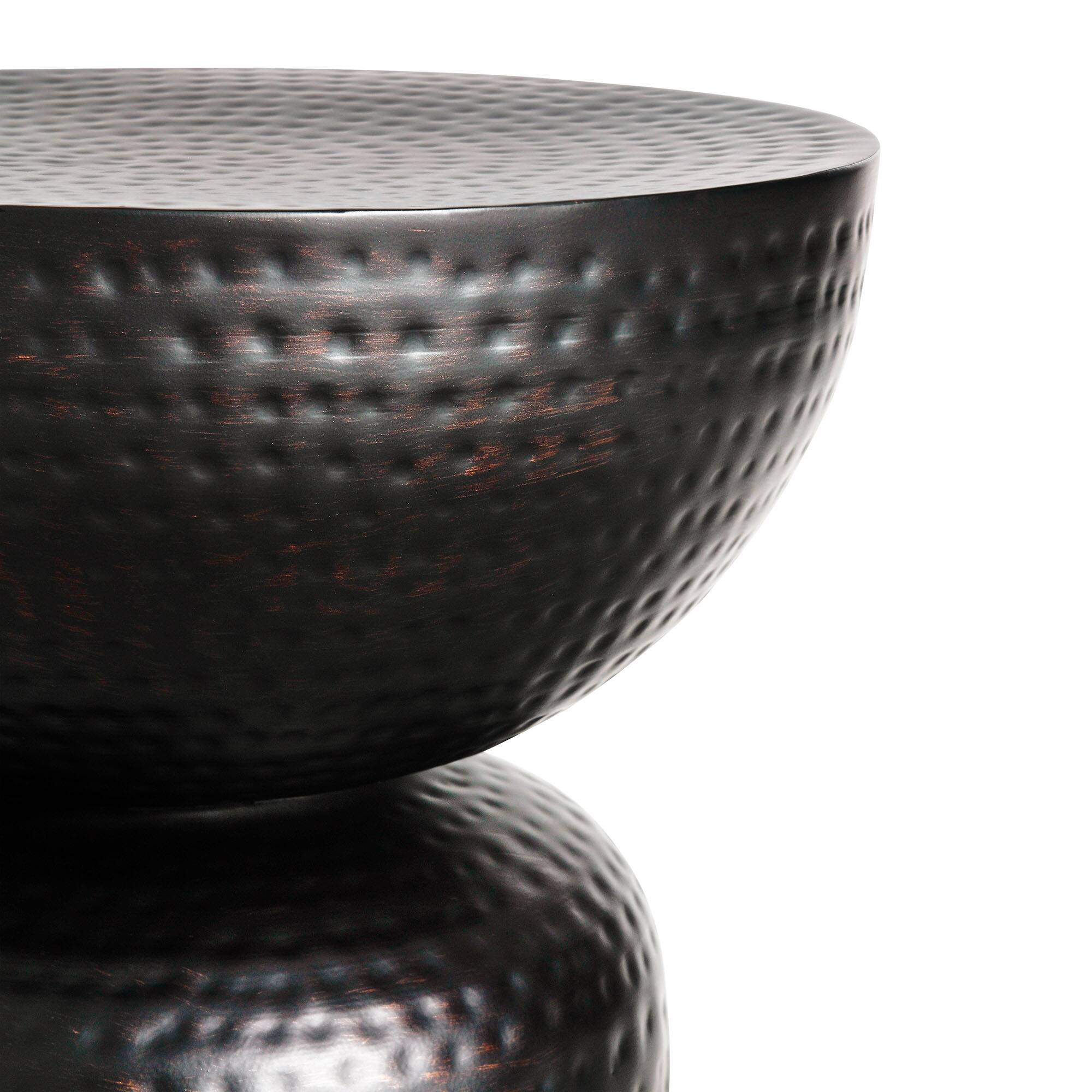 Alt View 3. Modway - Mella Metal Hammered Side Table by Modway - Black.