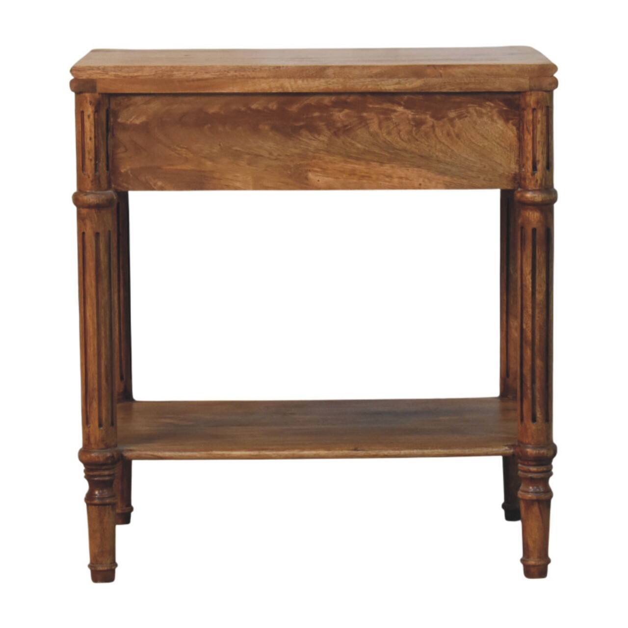 Alt View 6. Artisan Furniture - Artisan Furniture Solid Wood Heritage Column Side Table, 1 Drawer & 1 Open Slot, Brown - Brown.