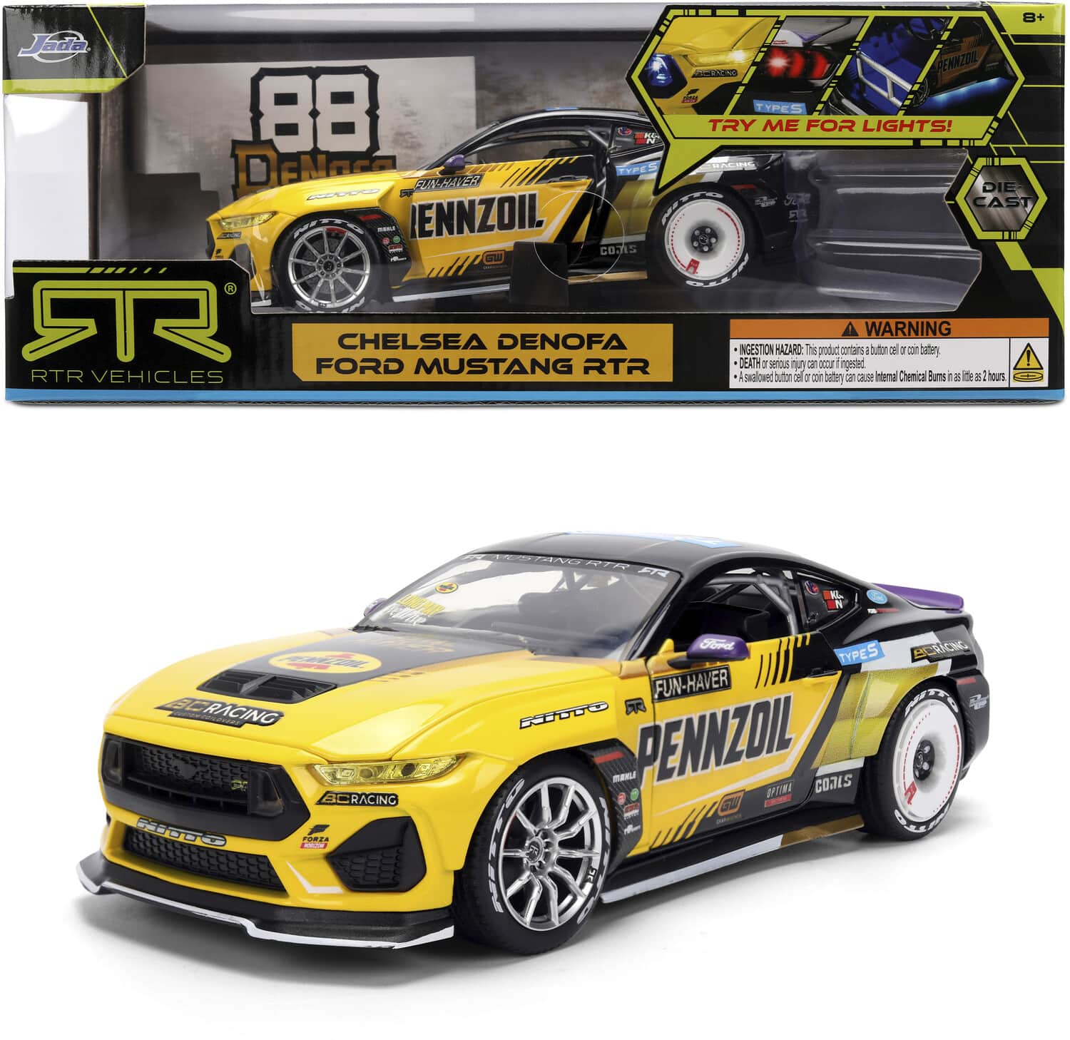 Jada Toys - AutoZone - 1:24 2023 Ford Mustang RTR Chelsea Denofa Die Cast Car - COLLECTIBLES - Multicolor price history on PriceWatchPro