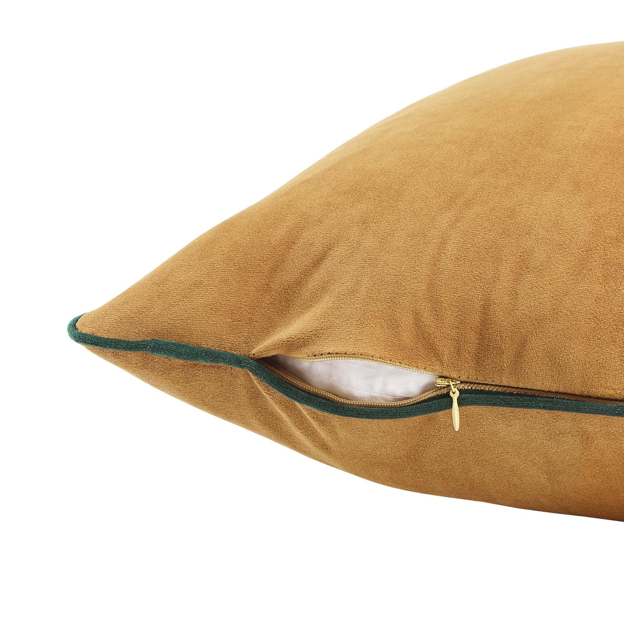 Back. Modway - Accentuate Performance Velvet Throw Pillow - Cognac Green.