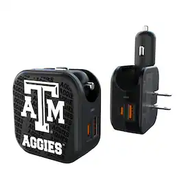 Keyscaper - Texas A&M Aggies Team Logo Dual Port USB Car & Home Charger - Multicolor
