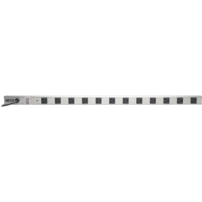 Eaton Tripp Lite Series 12-Outlet Power Strip with Surge Protection, 15 ft. (4.57 m) Cord, 1050 Joules, 36 in. length - Gray,Black