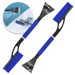 Snow Joe - 2 Pack 27" Jumbo Multi-Purpose Ice Scraper & Snow Brush, SJEG-SB27X2 - Blue