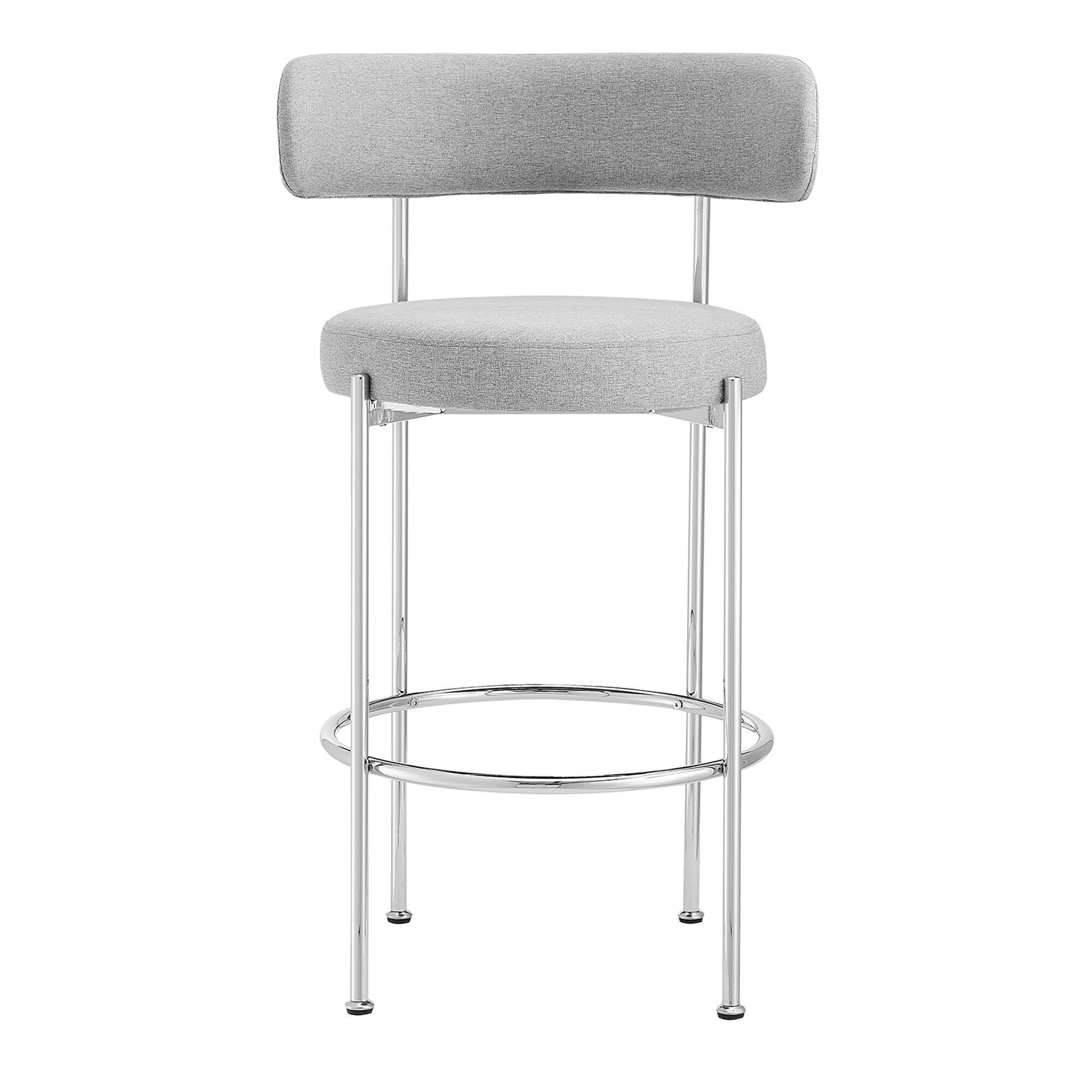 Alt View 6. Modway - Albie Fabric Bar Stools Set of 2 by Modway - Gray Silver.