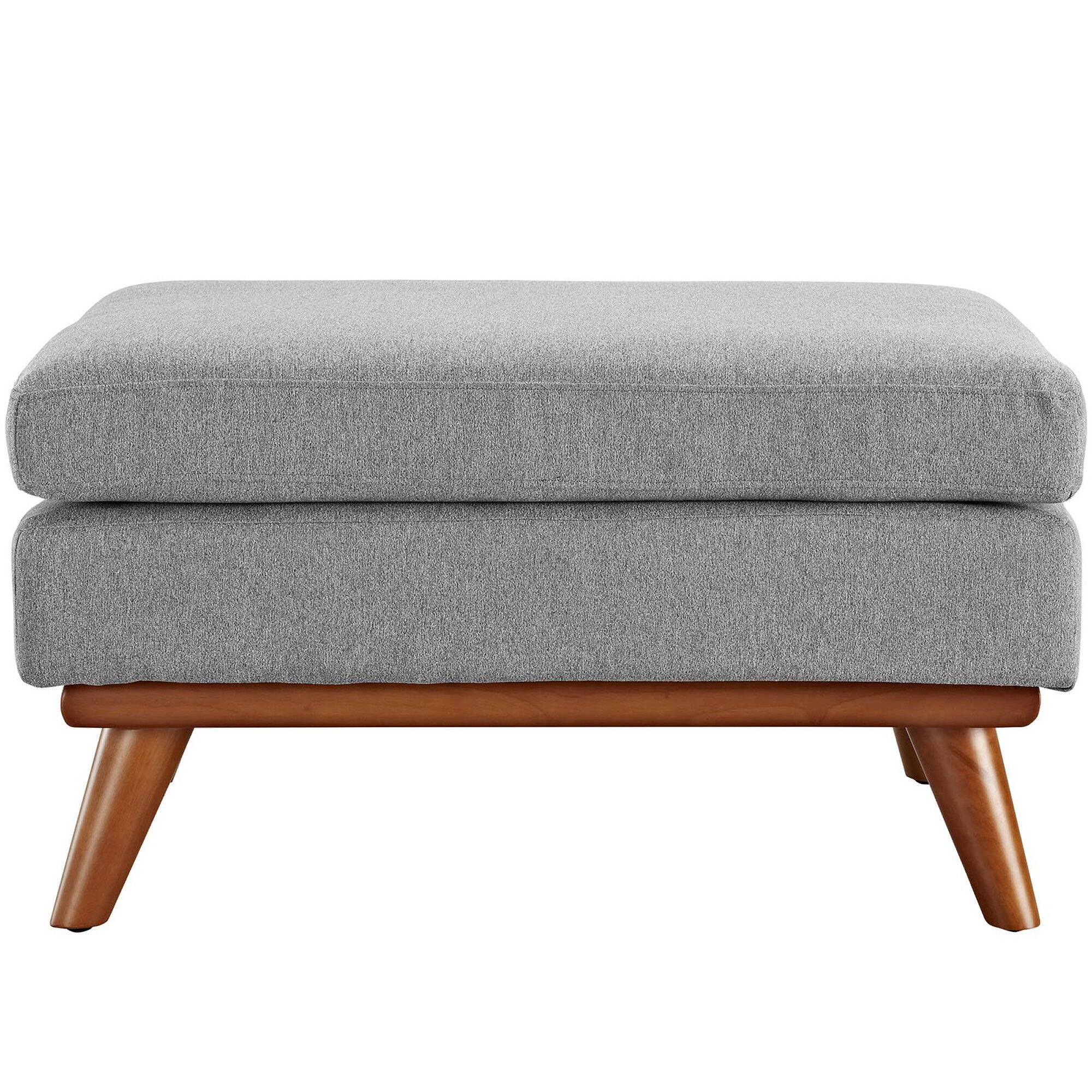Back. Modway - Engage Upholstered Fabric Ottoman - Gray.