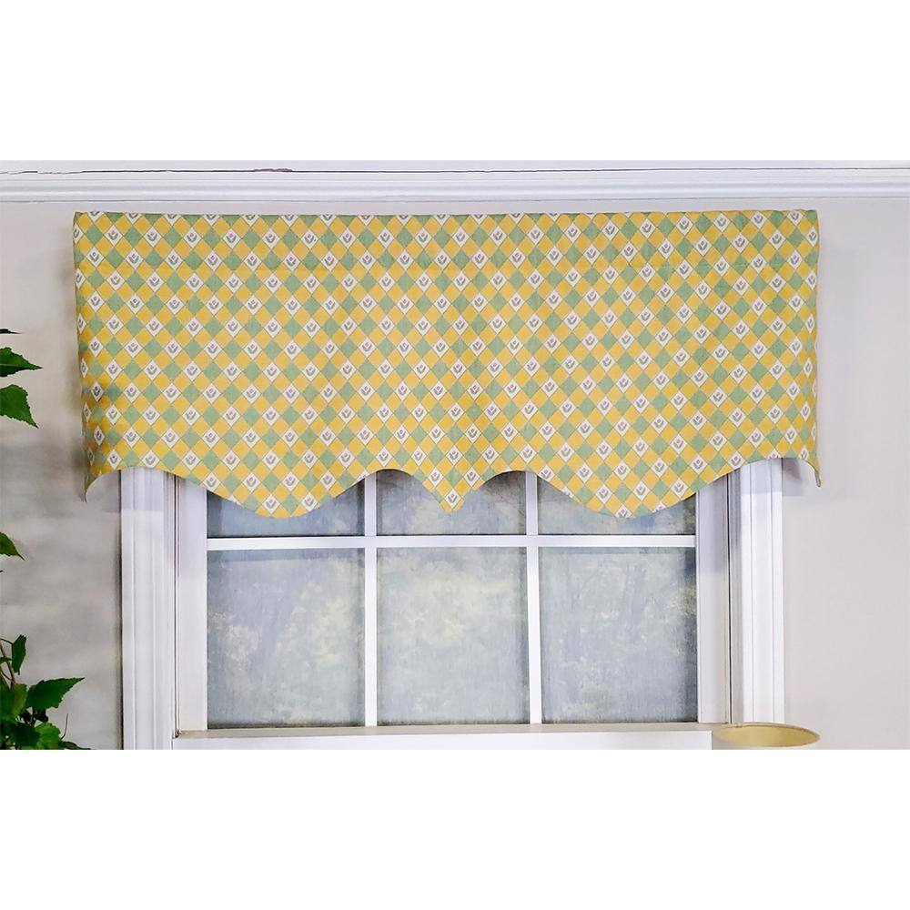 Angle. RLF Home - RLF Home Modern Design Classic Petite Flower Regal Style Window Valance 50" x 17" Spring - Spring.