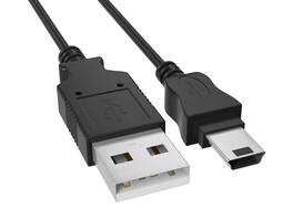 Cable Leader - USB 2.0 USB-A to Mini-USB 5-Pin Cable for Camera, GPS, Dash Cam, MP3 Player, External Drive - Black