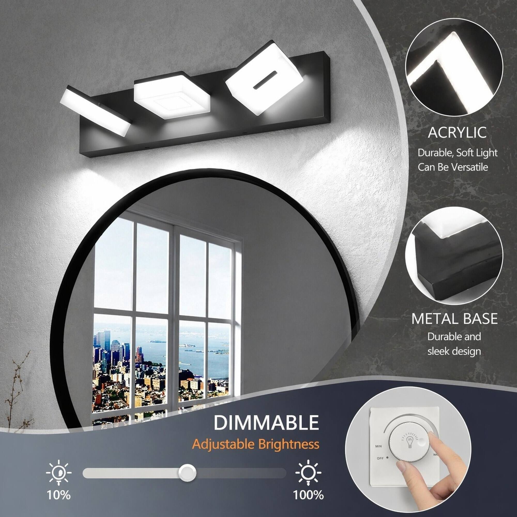 ACRYLIC  
Durable, Soft Light Can Be Versatile

METAL BASE  
Durable and sleek design

DIMMABLE  
Adjustable Brightness  
OFF - 10% - 100%