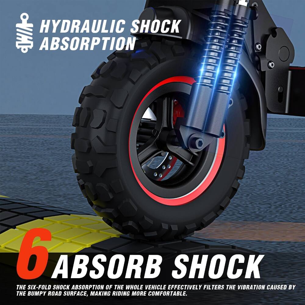 HYDRAULIC SHOCK ABSORPTION

6 ABSORB SHOCK

THE SIX-FOLD SHOCK ABSORPTION OF THE WHOLE VEHICLE EFFECTIVELY FILTERS THE VIBRATION CAUSED BY THE BUMPY ROAD SURFACE, MAKING RIDING MORE COMFORTABLE.