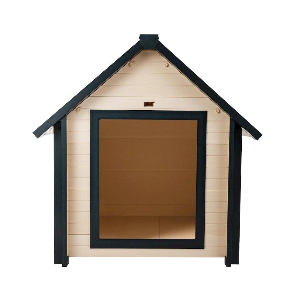 Left. New Age Pet - ECOFLEX Bunk Style Dog House - Large - Maple.