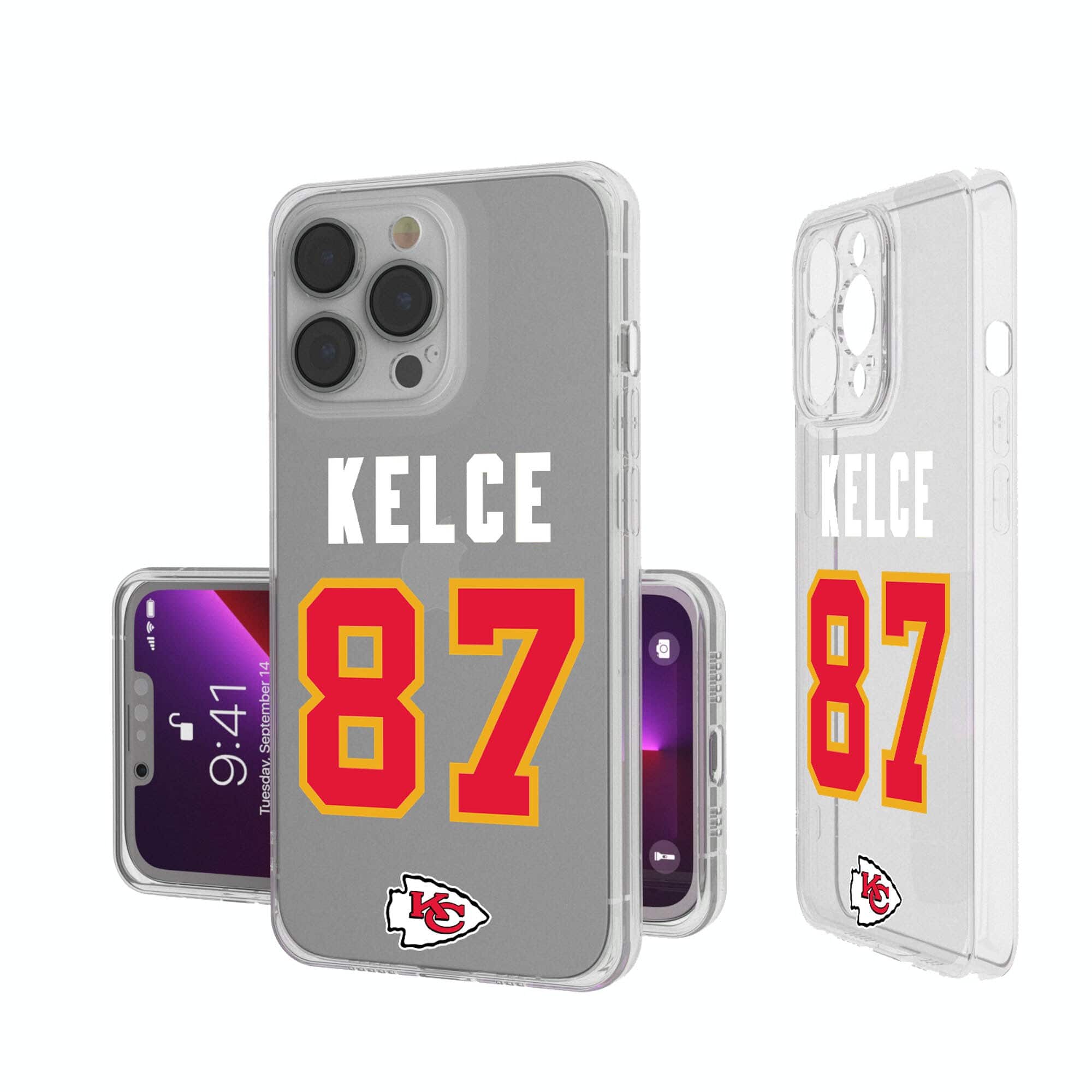 Keyscaper - Travis Kelce Kansas City Chiefs iPhone Clear Case - 13 mini - Multicolor