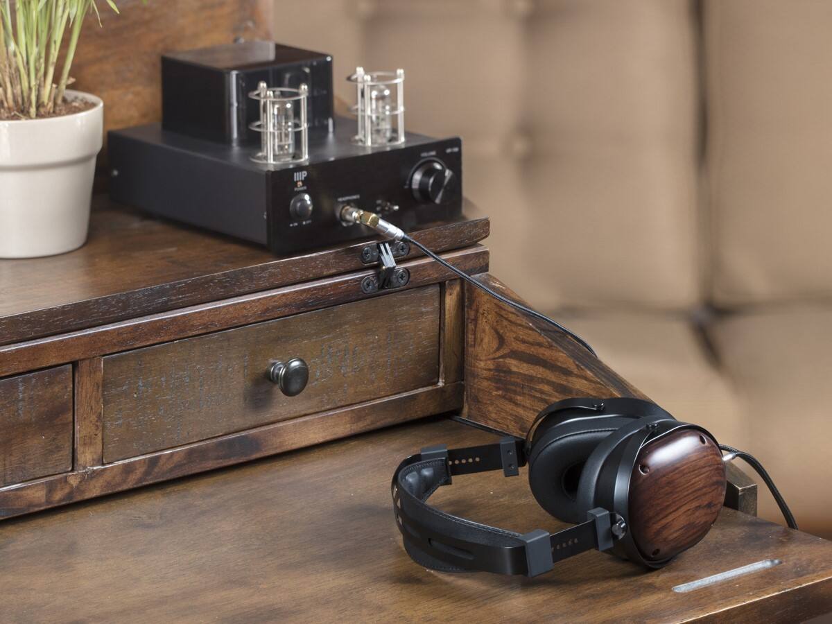 Alt View 3. Monoprice - Monolith Over-Ear Planar Magnetic Headphones – 66mm Drivers, Closed-Back, Comfortable Ear Pads, Studio-Grade, Black/Wood - Black.