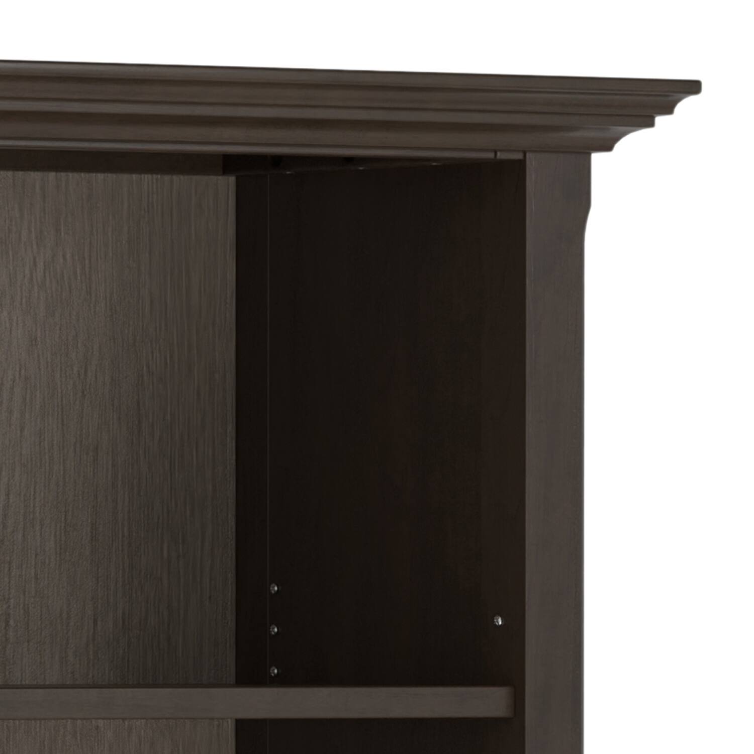 Alt View 7. Simpli Home - Amherst 36 inch Wide Solid Wood Transitional 5 Shelf Bookcase in Hickory Brown - Hickory Brown.