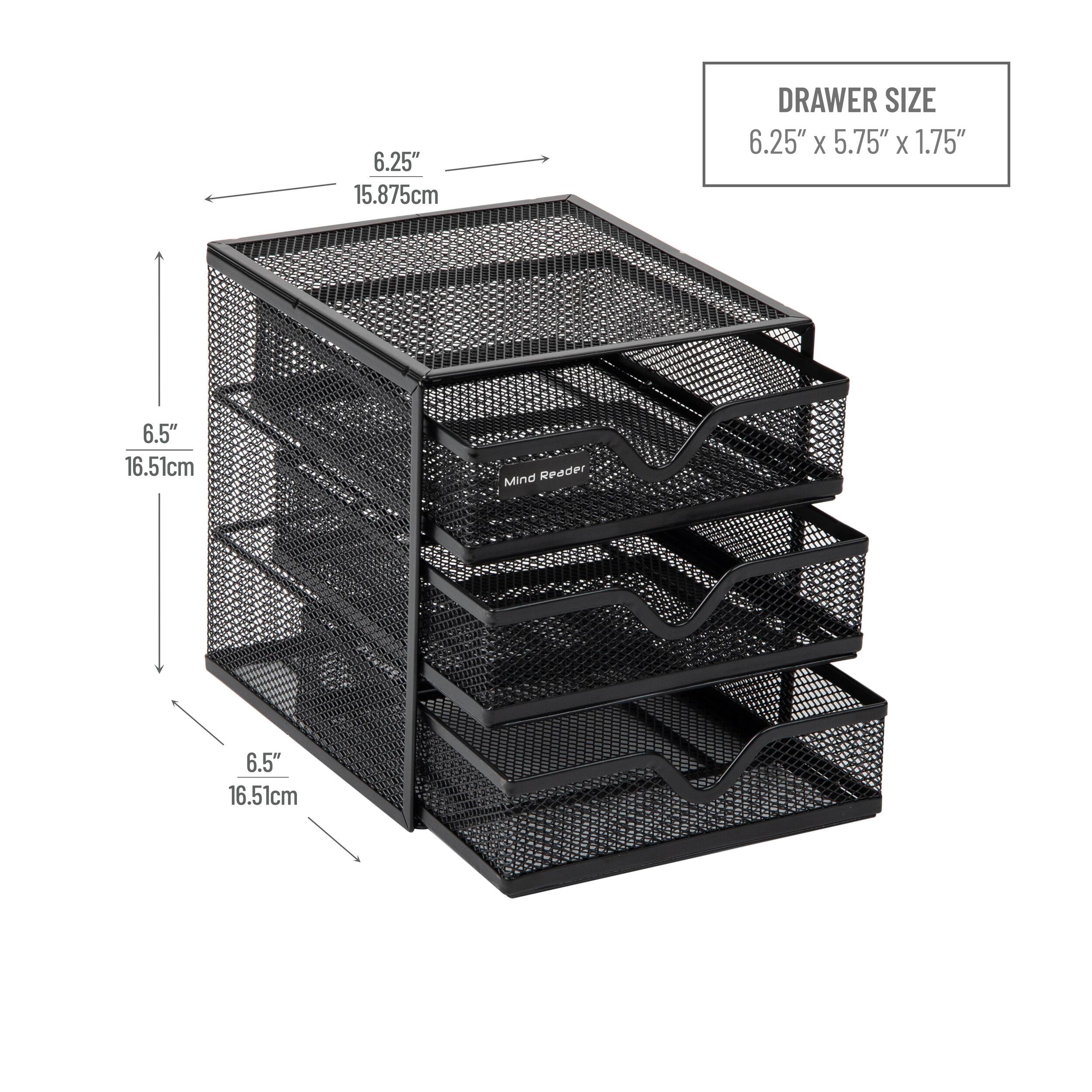 Alt View 12. Mind Reader - Desktop Accessory Storage, Desk Supplies, Organizer, Office, Metal Mesh, 6.25"L x 6.5"W x 6.5"H - Black.