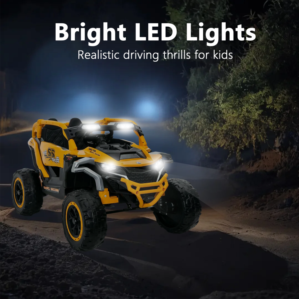 Bright LED Lights  
Realistic driving thrills for kids
