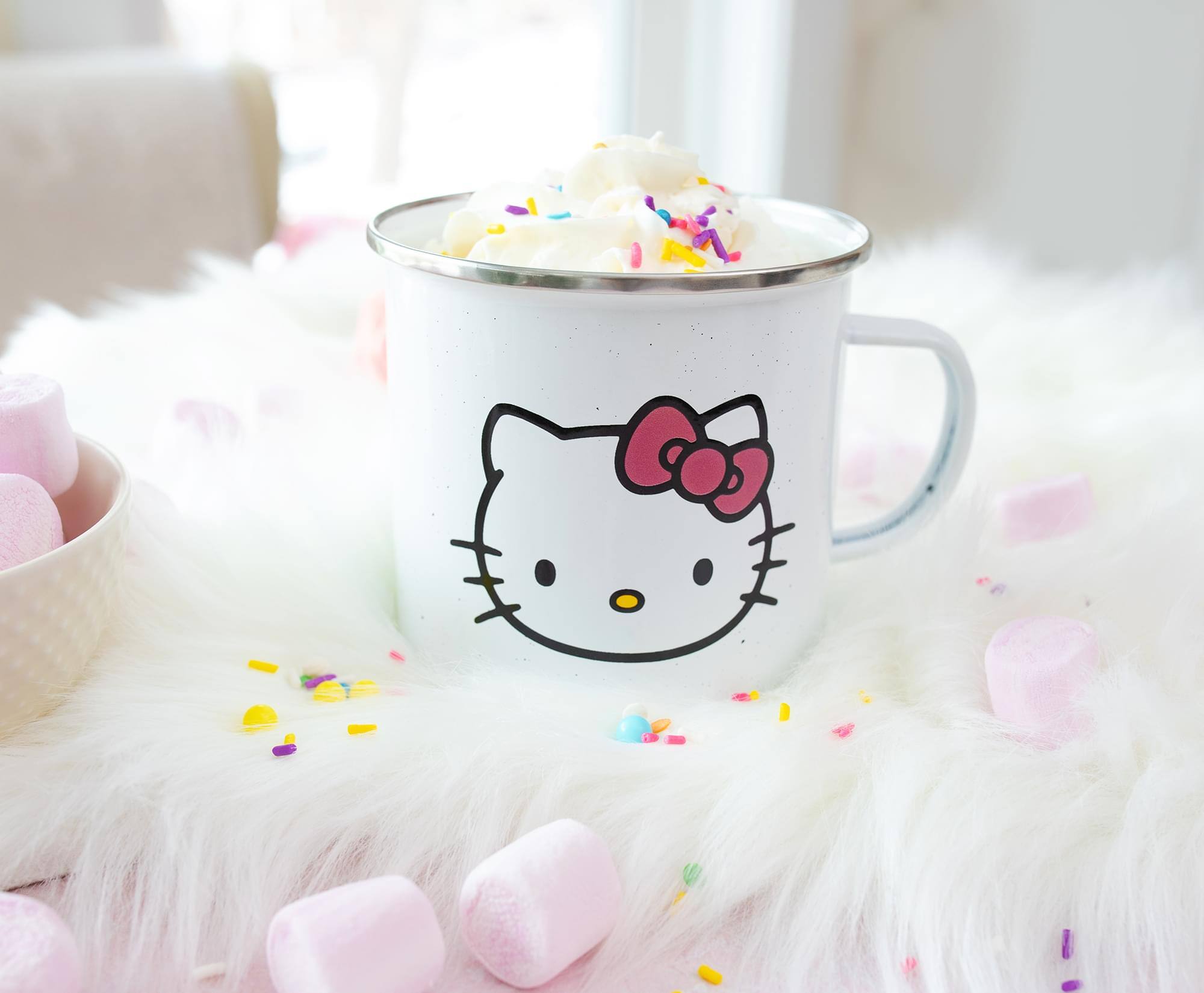 Alt View 5. Silver Buffalo - Sanrio Hello Kitty "Hello" Ceramic Camper Mug | Holds 20 Ounces - White.