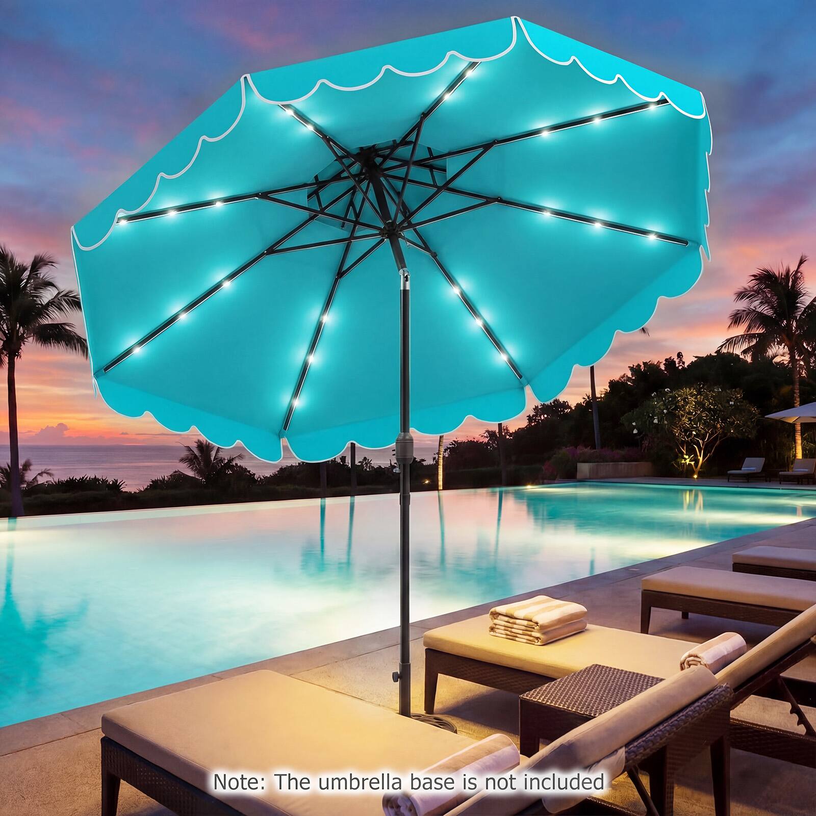 Note: The umbrella base is not included