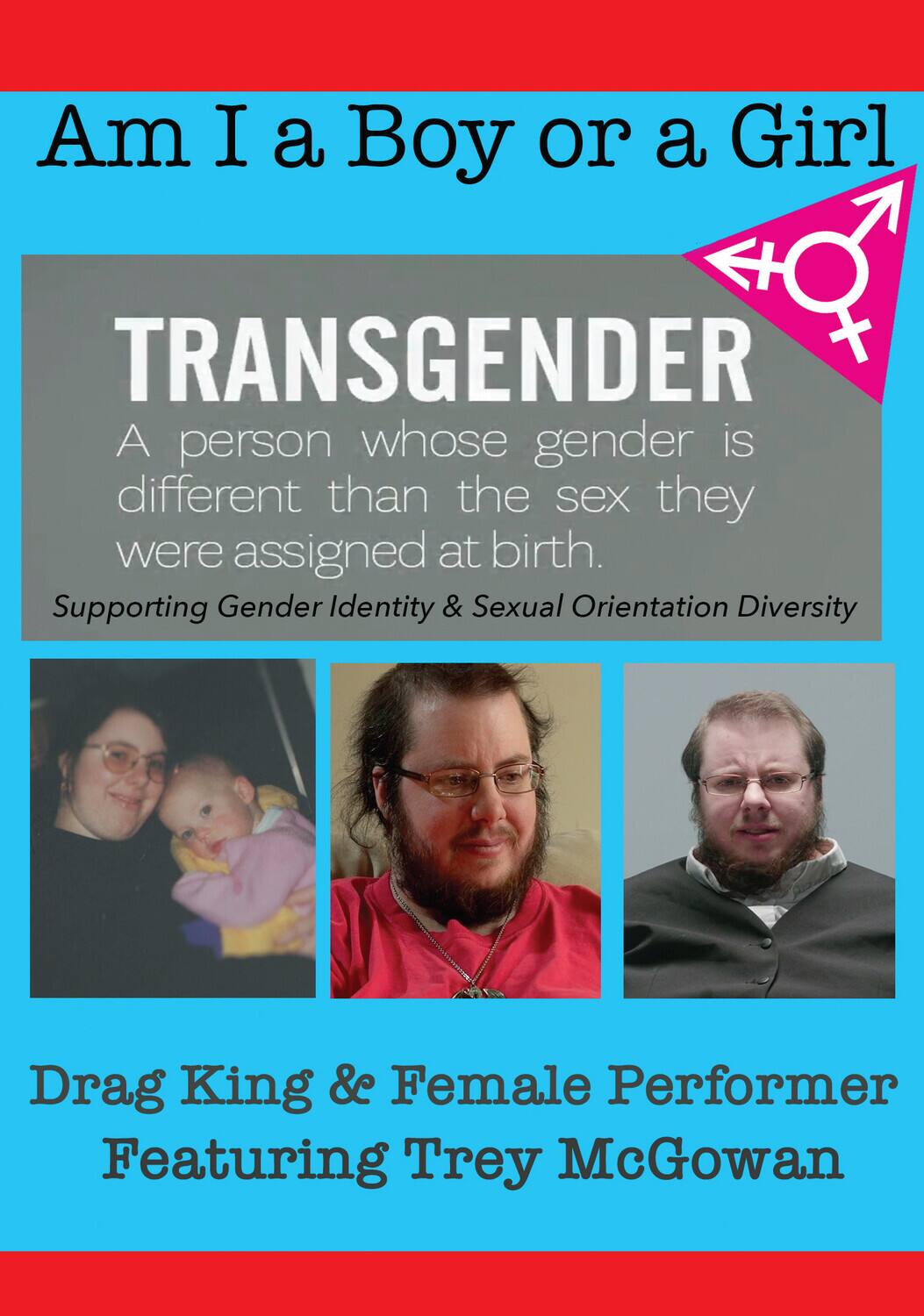 Front. Am I A Boy or Girl Featuring Trey McGowan - Drag King & Female Performer   - DVD.