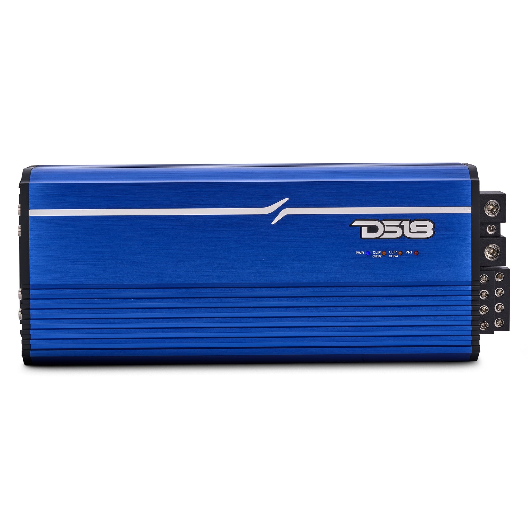 DS18 Audio - FRP 4-Channel Class D Car Amplifier with Remote Level Control, 4 x 400W RMS at 4 Ohm - Blue
