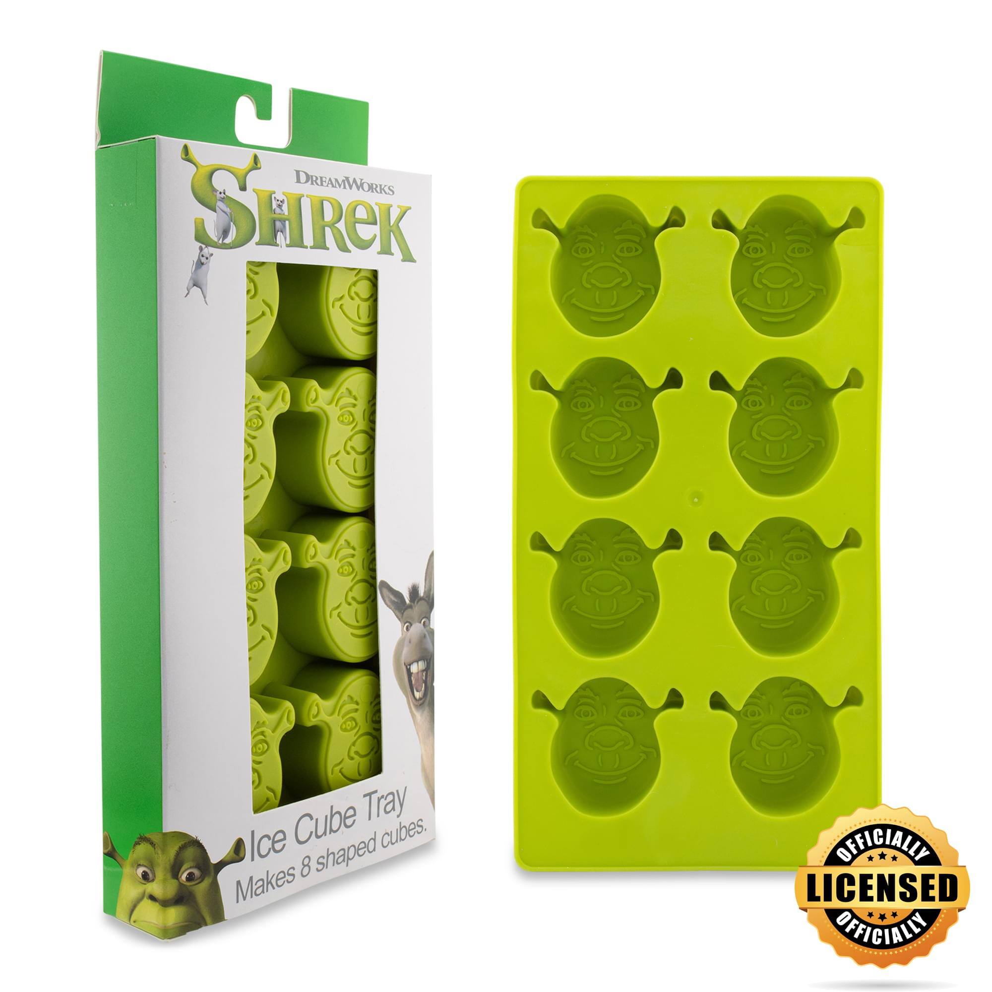 DREAMWORKS SHREK  
Ice Cube Tray  
Makes 8 shaped cubes.  

OFFICIALLY LICENSED