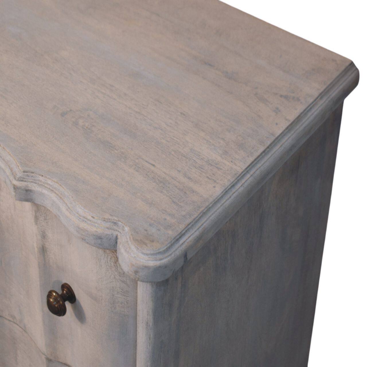 Back. Artisan Furniture - Artisan Furniture Solid Wood Curved Leg Chest, 3 Drawer - Brown.