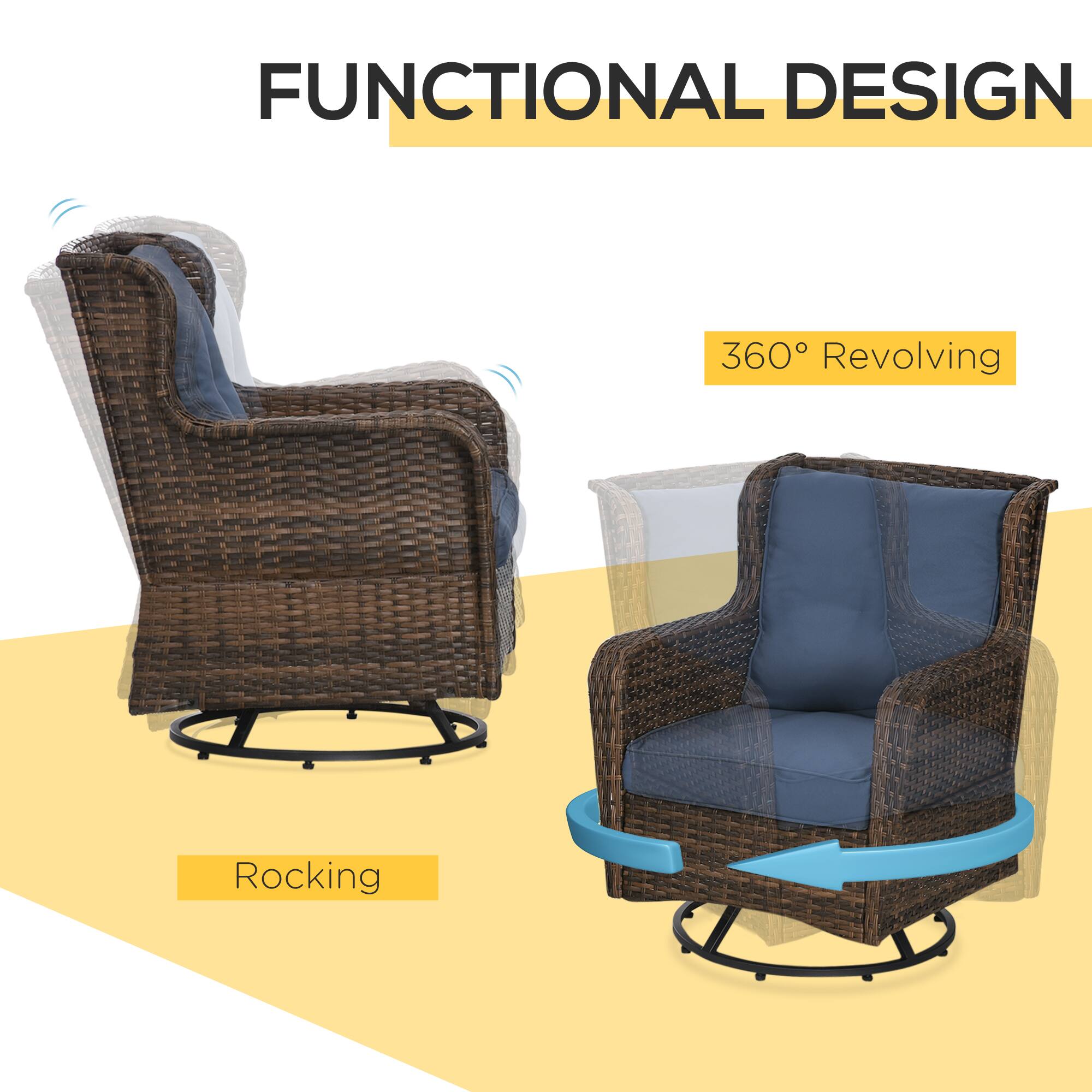 FUNCTIONAL DESIGN
360° Revolving
Rocking