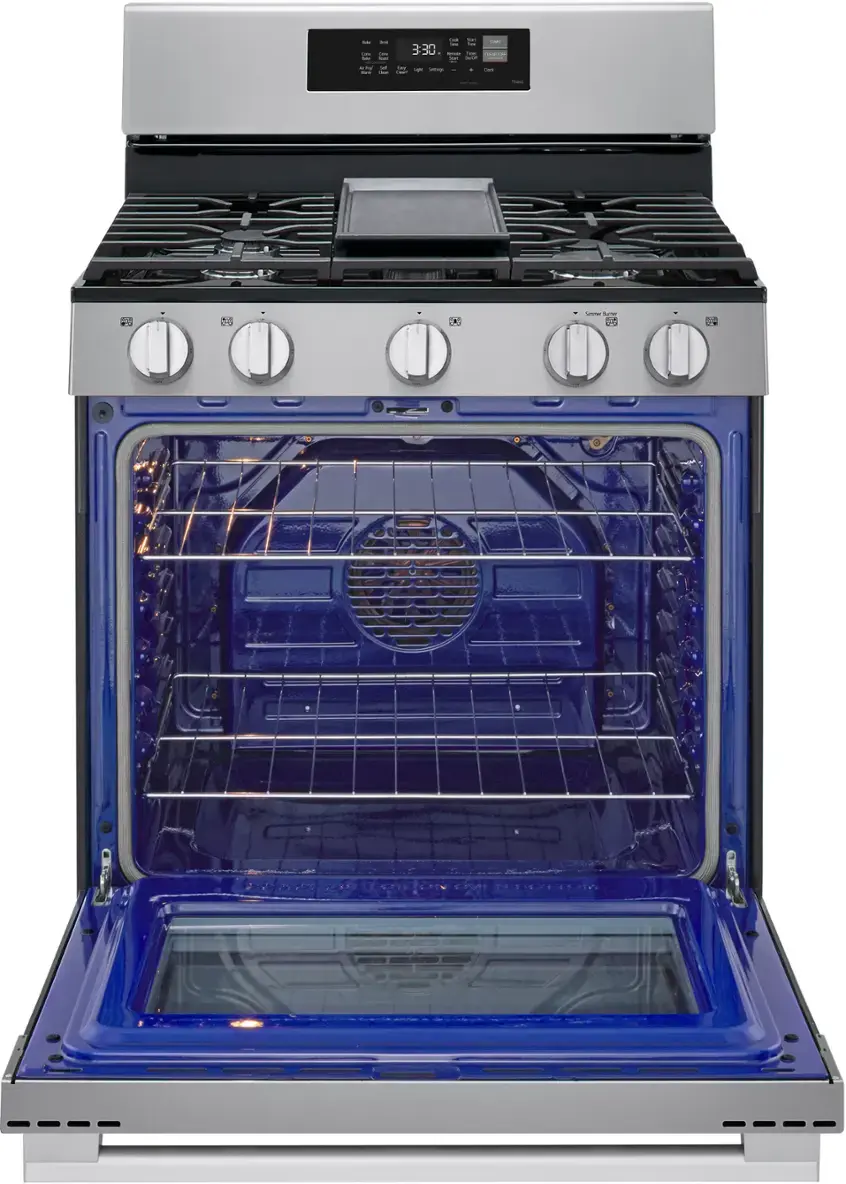 Alt View 4. LG - 6.3 Cu. Ft. Freestanding Gas True Convection Smart Range with EasyClean, Air Fry and UltraHeat 20K Burner - Stainless Steel.