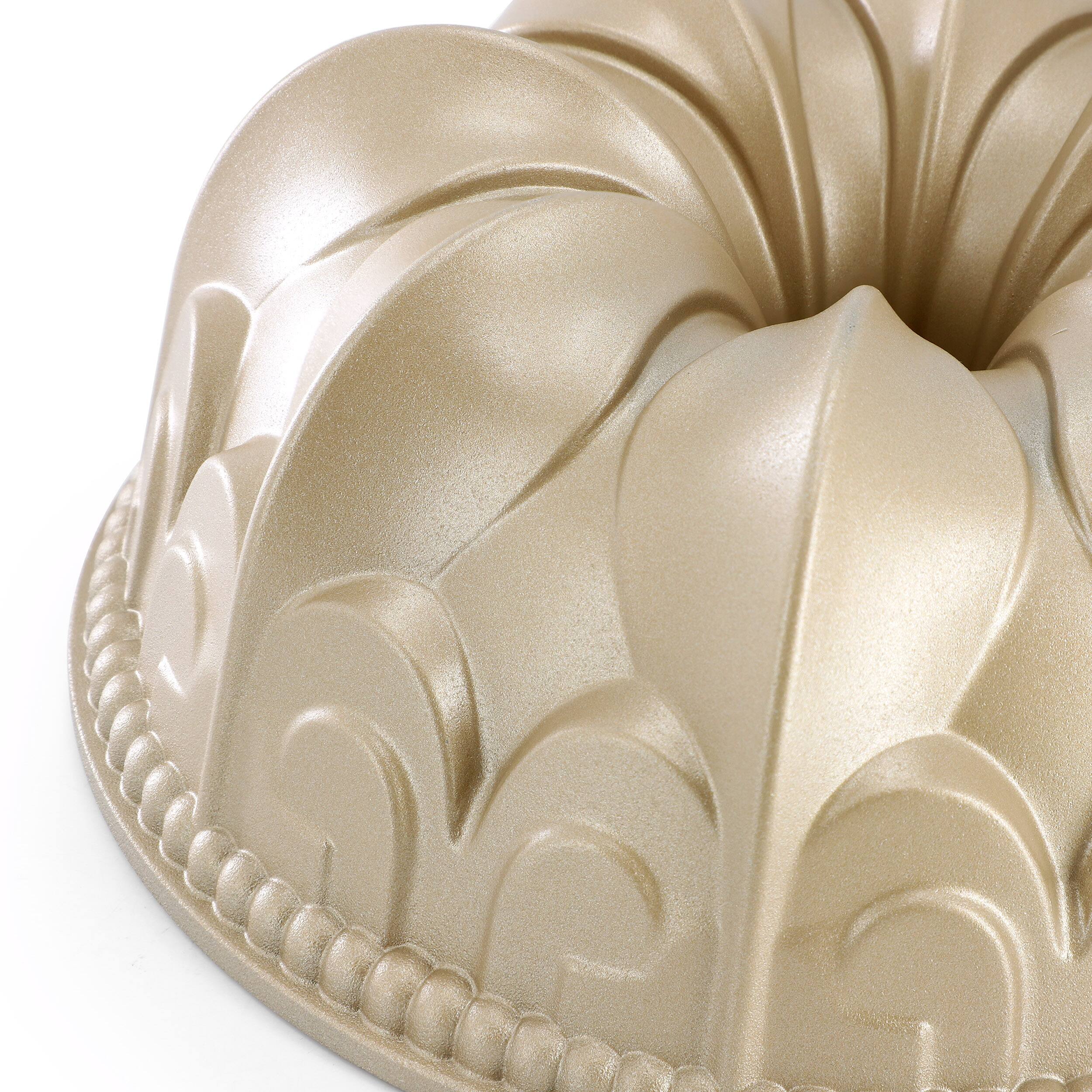 Alt View 2. Martha Stewart - Martha Stewart Festive Holiday 9.3 Inch x 3.9 Inch Cast Aluminum Cake Pan - Champagne.