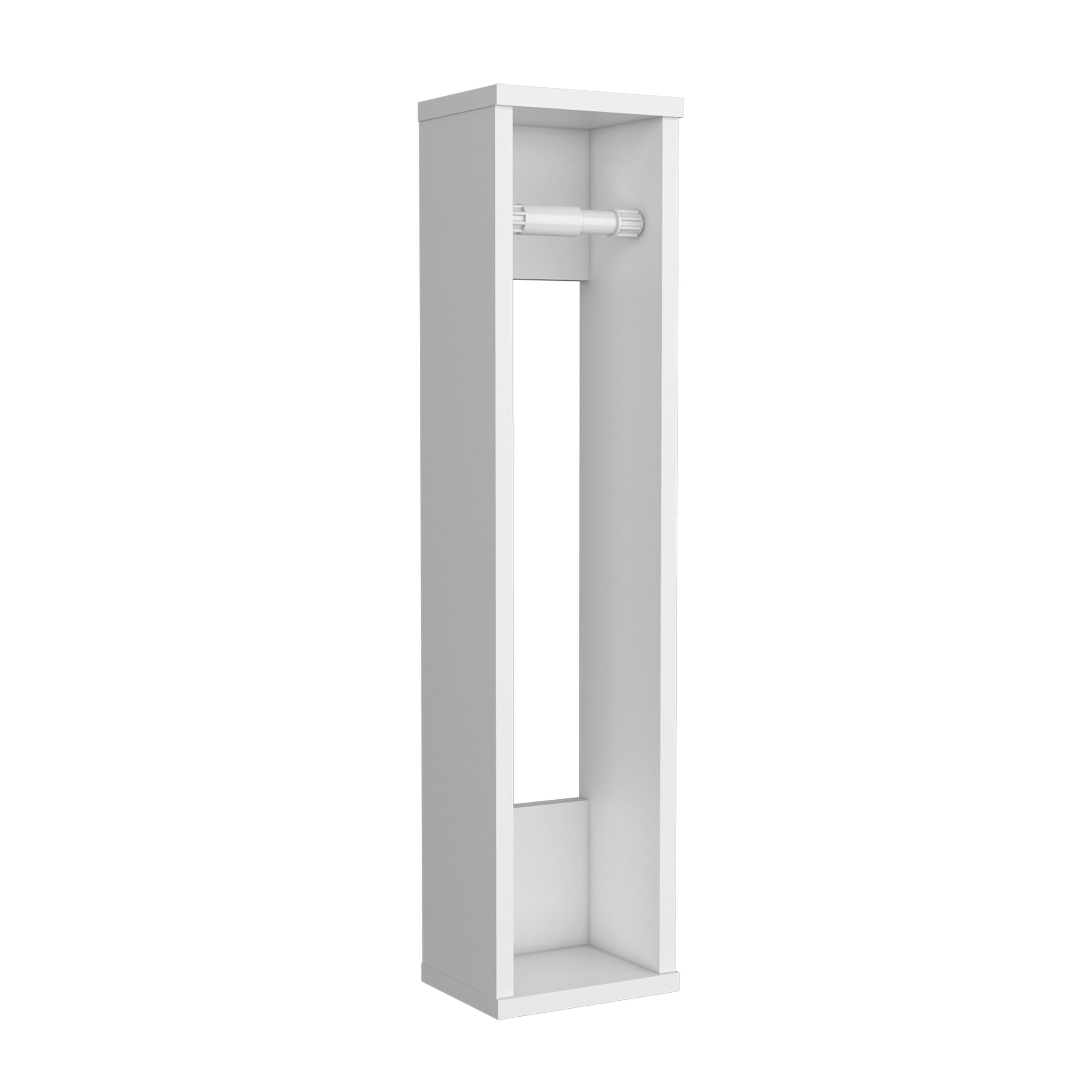 Alt View 2. TuHome - Bali 28" High Toilet Paper Holder Narrow Shelf Organizer For Bathroom, Living Room, Kitchen - White.