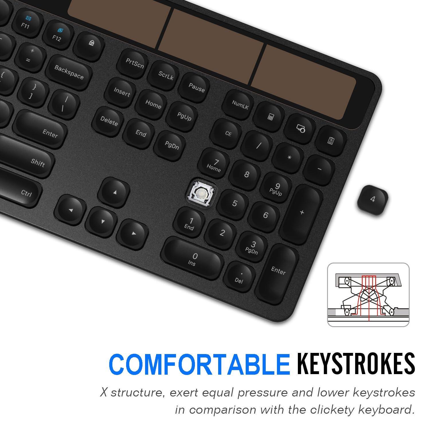 COMFORTABLE KEYSTROKES

X structure, exert equal pressure and lower keystrokes in comparison with the clickety keyboard.