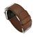 Left. MobyFox - Leather Band for Apple Watch – Genuine Leather, Stainless Steel Buckle, Fits All Series & SE - Brown.