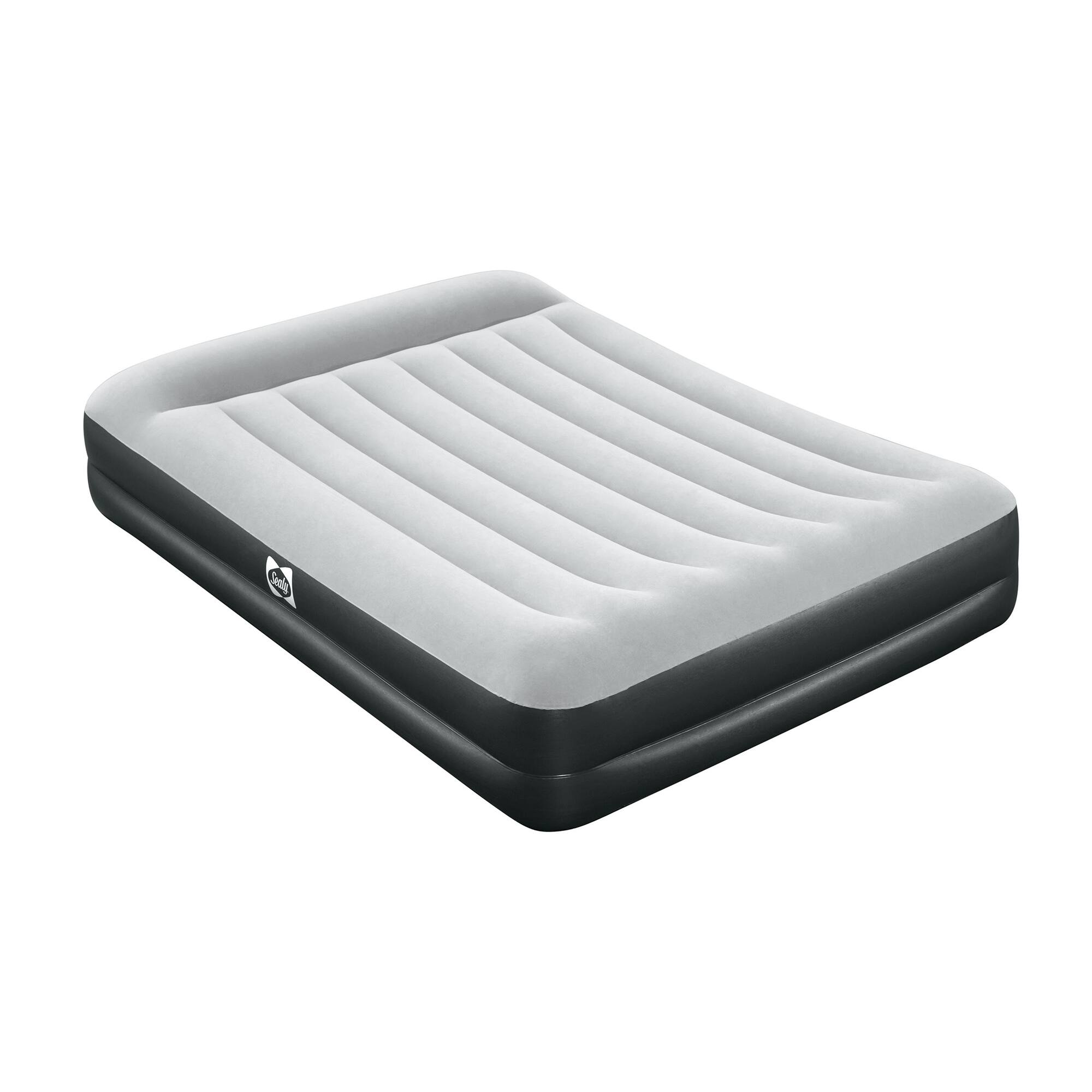 Sealy - Tritech Queen Sized 16" Air Mattress Bed 2 Person w/Built-In AC Pump & Bag - Gray