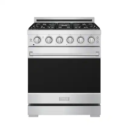 Front. Thor Kitchen - Gordon Ramsay Series by Thor Kitchen 4.55 Cu. Ft Freestanding Liquid Propane Gas Range - Stainless Steel.