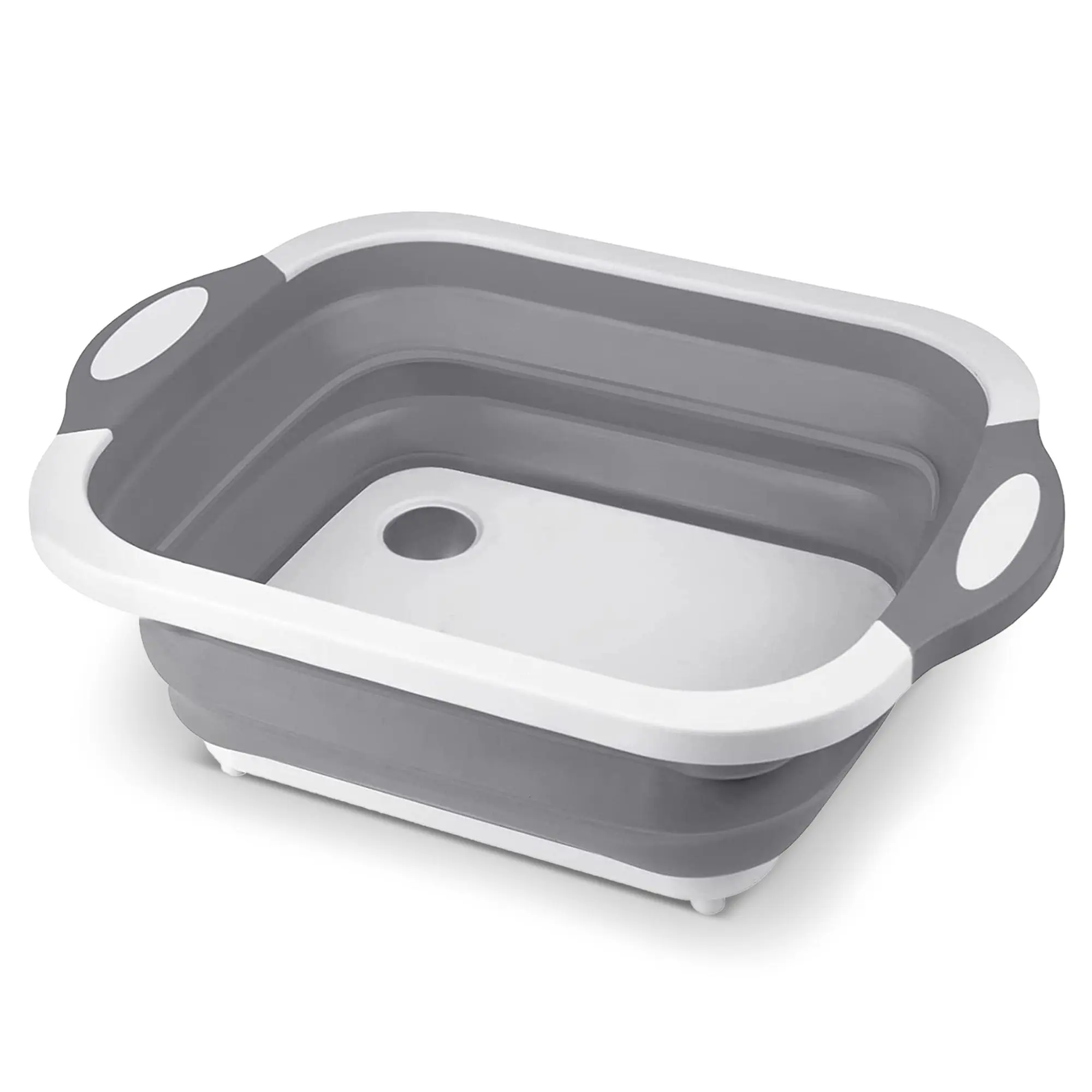 Alt View 10. Cheer Collection - Collapsible Silicone Cutting Board - Foldable, Non-Slip Chopping Board for Sink or Counter - White and Gray.