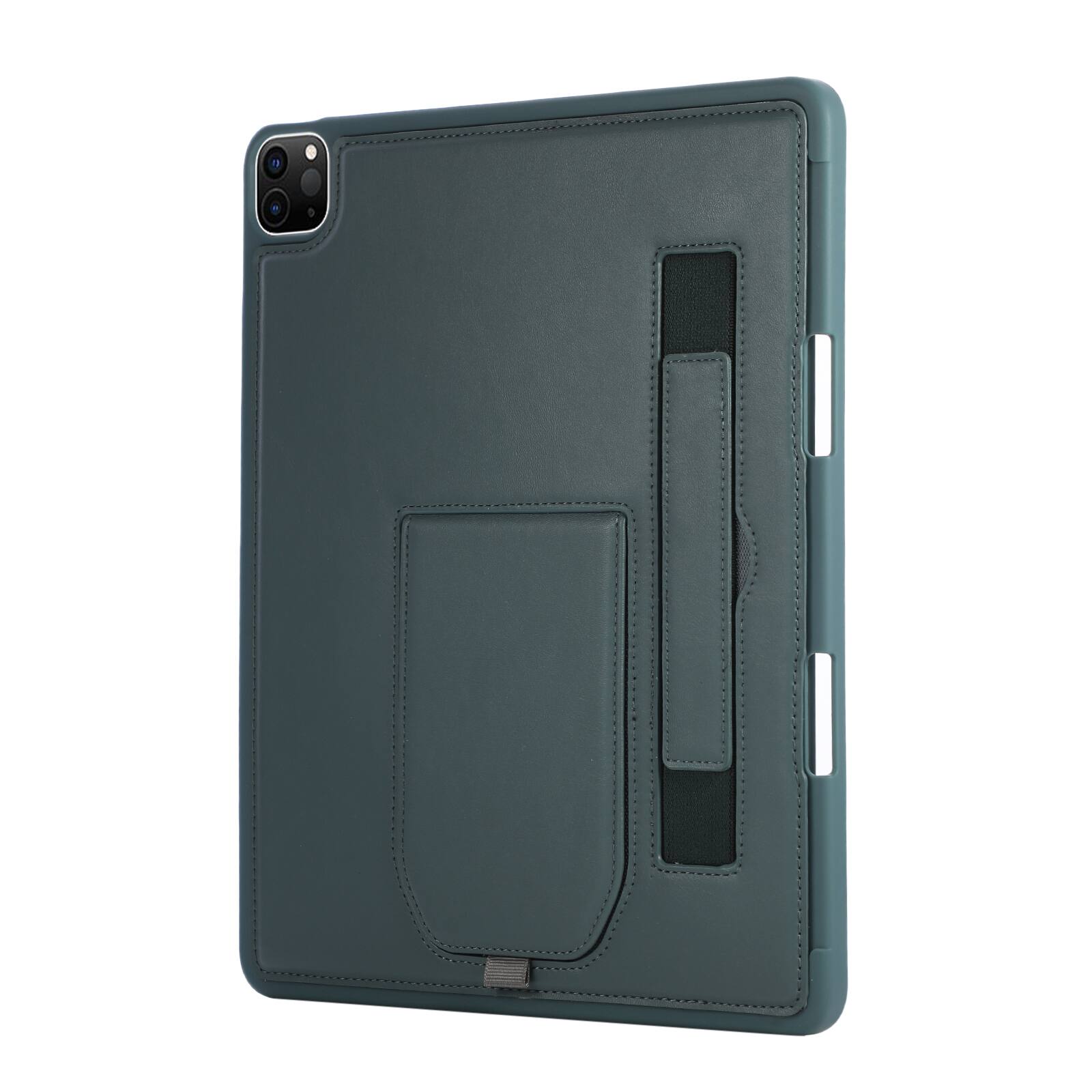 Alt View 2. UUCOVER - Case for iPad Air 13-inch M4 M3 M2 (2026/2025/2024) Shockproof PU Leather Hand Strap Kickstand Pencil Holder Cover - Darkgreen.