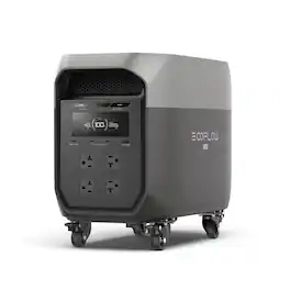 EcoFlow - DELTA 3 Max Portable Power Station(Detachable Wheels),3400W Output with X-Boost,Solar Generator for Camping (2048 Wh Capacity) - Light Gray