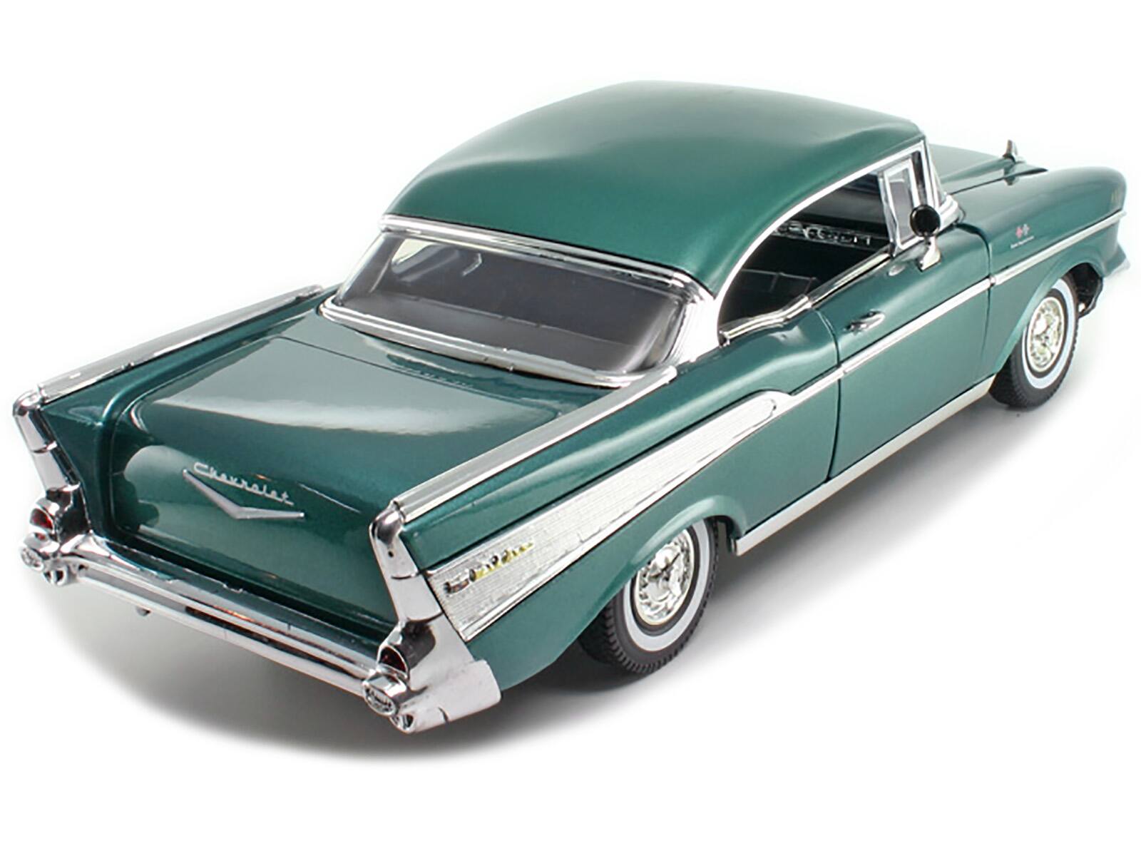 Alt View 2. Motormax - 1957 Chevrolet Bel Air Hard Top Green 1/18 Diecast Model Car by Motormax.