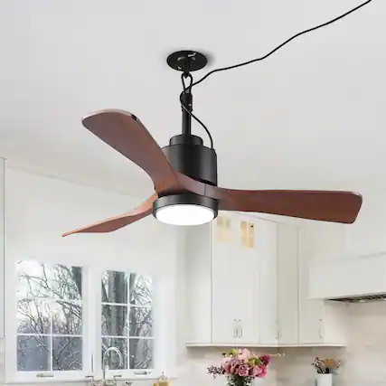 Front. Vaczon - 42 In. Traditional Waterproof Wet-Rated Outdoor Ceiling Fan with Light, Remote and App Control - Brown.