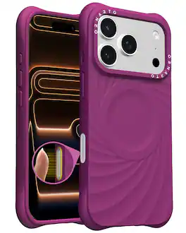 Ornarto - Vortuxe for iPhone 17 Pro Case 6.3",Compatible with MagSafe,Sleek Liquid Silicone Phone Cover - Fuchsia