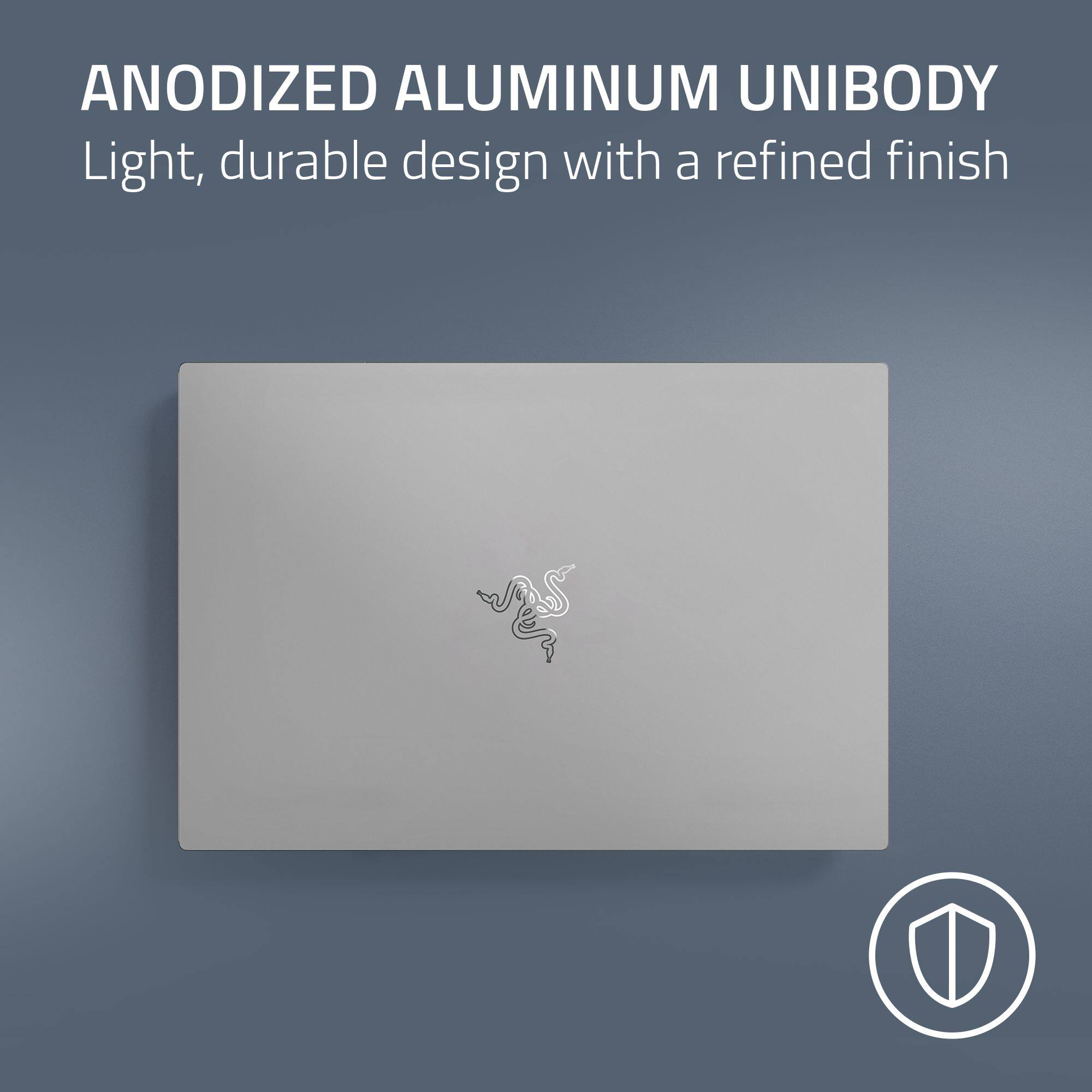 Anodized Aluminum Unibody: Light, durable design with a refined finish.