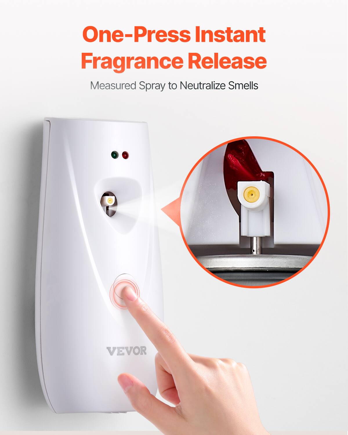 One-Press Instant Fragrance Release  
Measured Spray to Neutralize Smells  

VEVOR