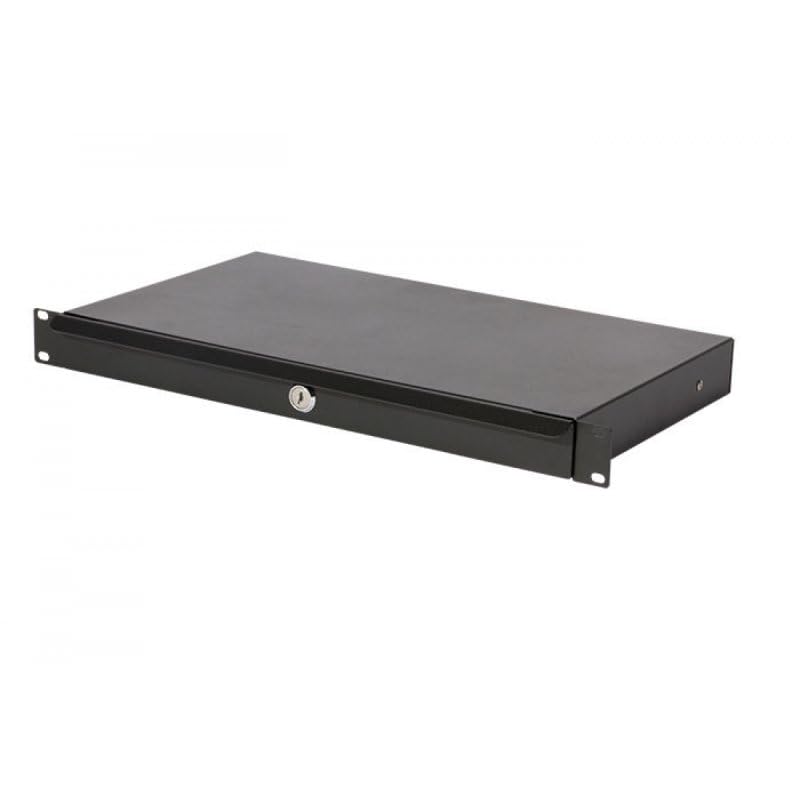 Alt View 6. On Stage Stands - OnStage RDLS1000 1U Locking Rack Drawer, Shallow (RDLS 1000) - Black.